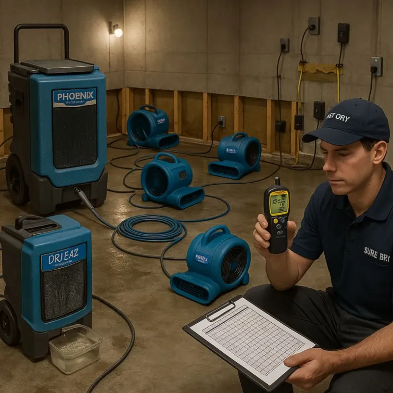 Structural Drying and Dehumidification process in Jarrettsville, MD